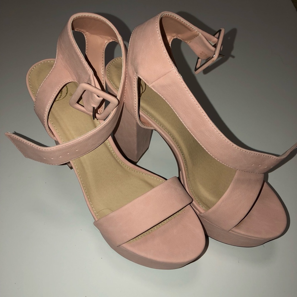 Pink Chunky Heels